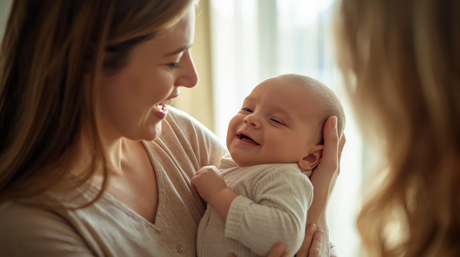 A smiling parent holding a baby with a trusted caregiver nearby, symbolizing readiness for what’s next..jpg